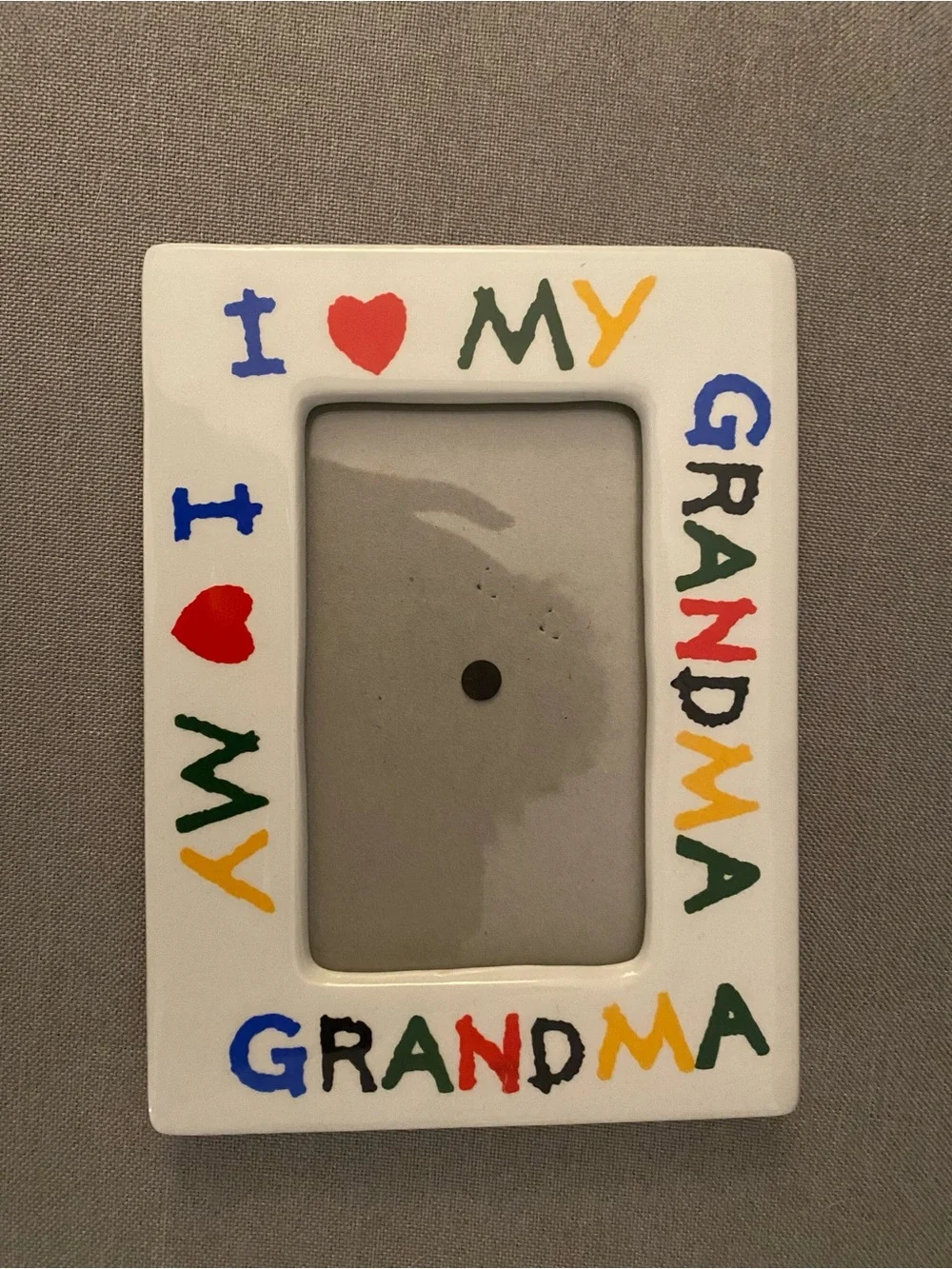 Vintage I Love My Grandma Colorful Ceramic Photo Frame